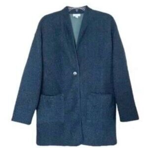 Pure J.Jill Sz Small Dark Teal Deep Pile Fleece Beautiful Mid-Weight Coat